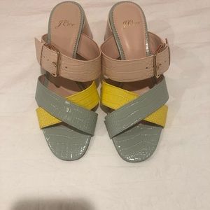 Barely Worn J. Crew Penny Color-Block Sandals.